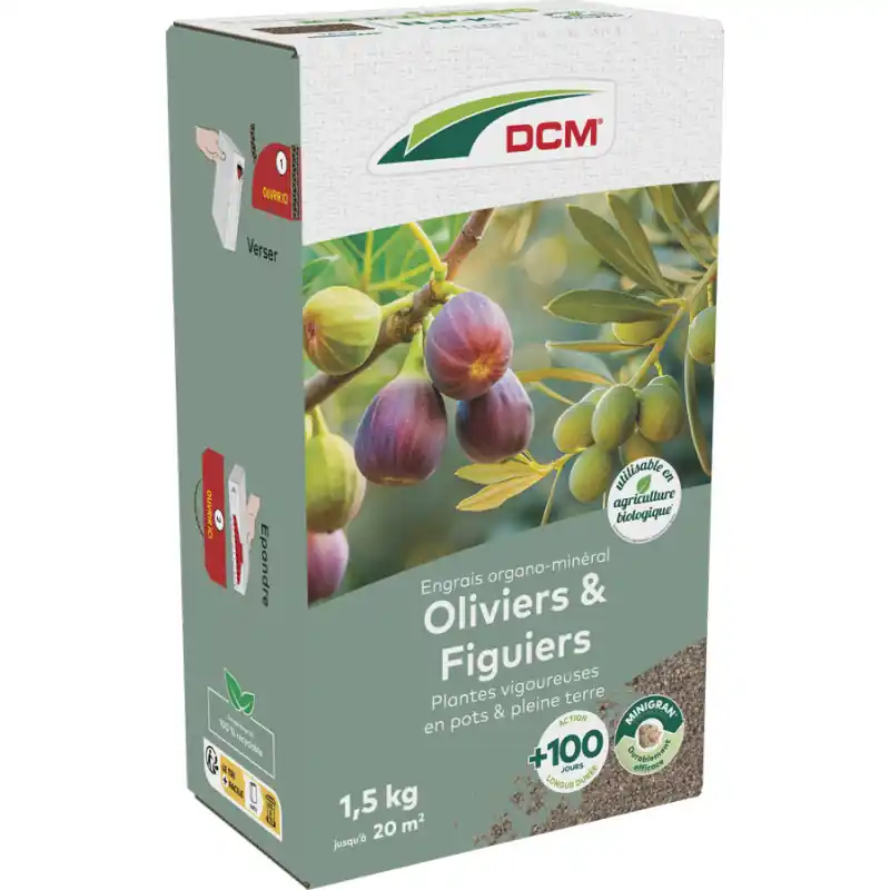 Engrais naturel pour Olivier et Figuier - 1,5 kg pour un jardin florissant - DCM Commander Vite