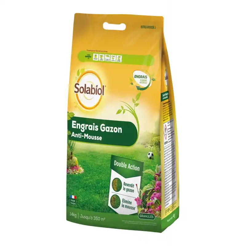 Prix Cassé ENGRAIS GAZON ANTI-MOUSSE 14KG – SOLABIOL