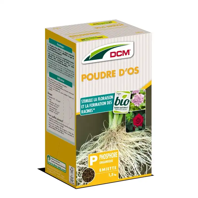 Engrais Poudre d‘Os 1,5 kg pour Jardin et Potager - Fertilisation Naturelle Efficace - DCM Vente Flash