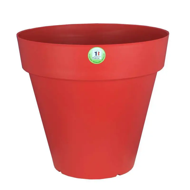 Soldes Pot de Fleurs Rond Soleilla 20 cm Rouge – Pot Riviera Design Élégant