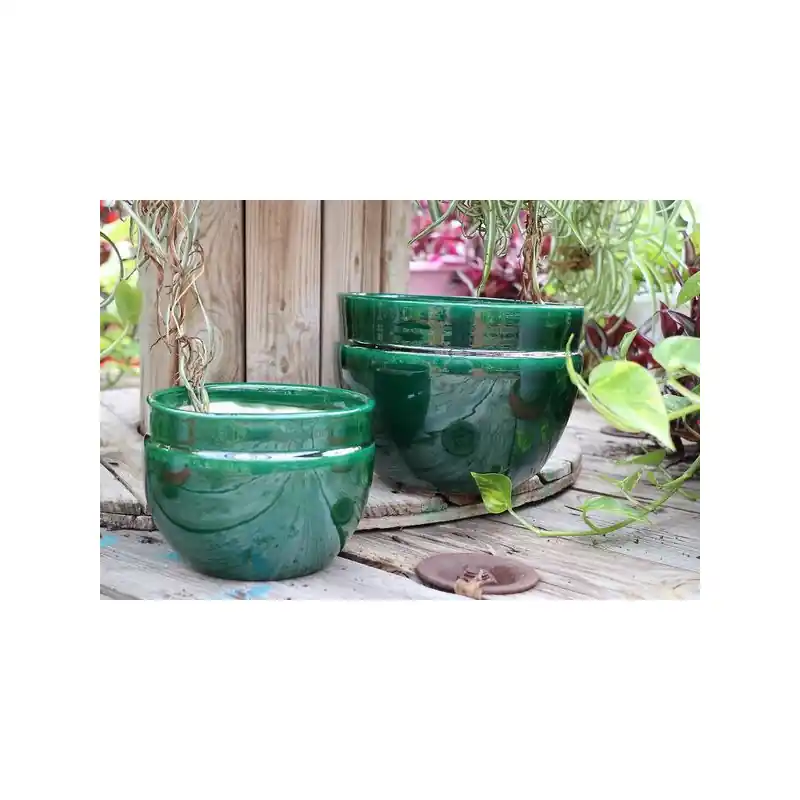 Prix Cassé Pot austral jade d20 h16, poterie d‘albi artisanale
