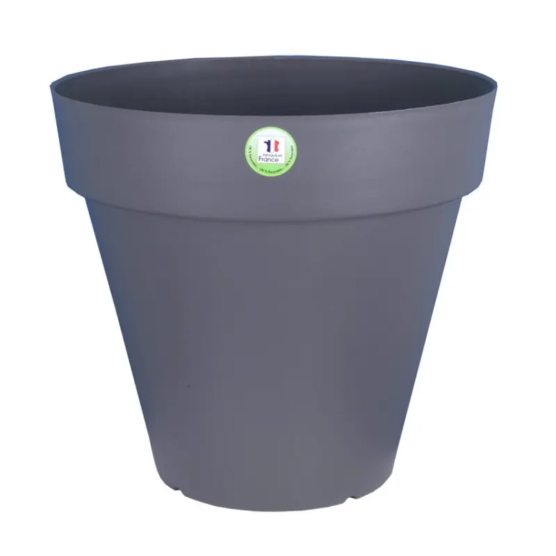 Expédition Rapide Pot de Fleur Rond Soleilla 40 cm Gris Pailleté - Pot Riviera Moderne et Élégant