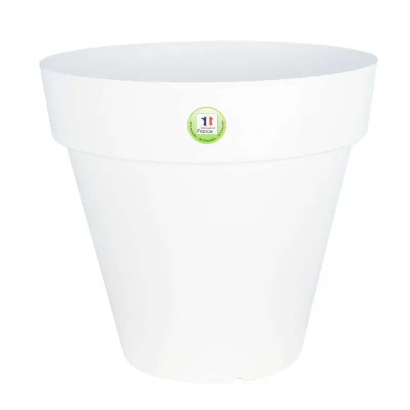 Offre Limitée Pot Soleilla Rond 50 cm Blanc - Élégance Riviera pour Jardins et Terrasses
