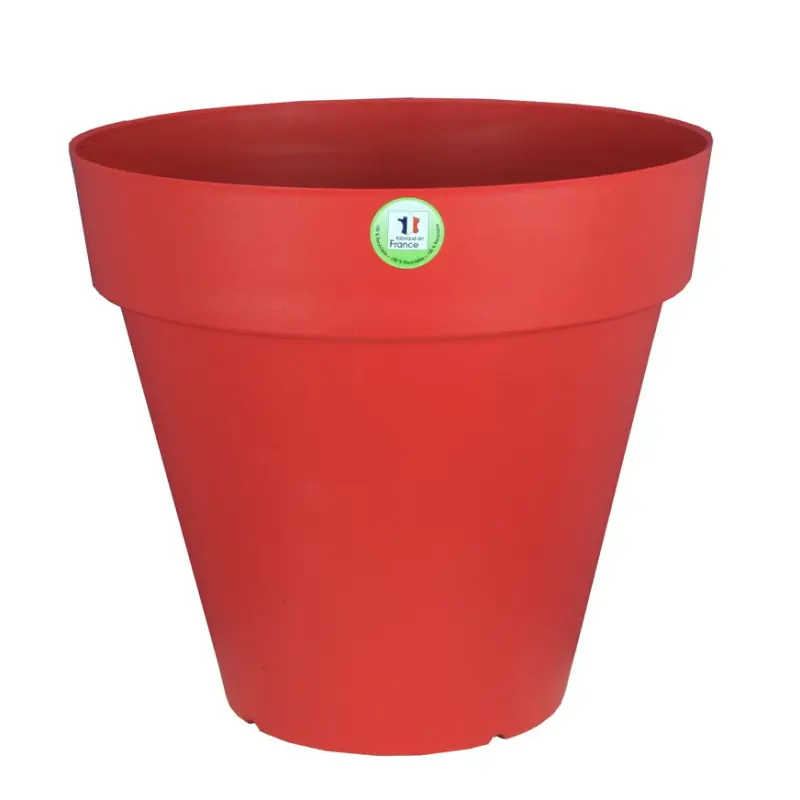 Acheter En Ligne Pot Soleilla Rond 50 Rouge – Élégant Pot de Fleurs en Céramique pour Décoration extérieure et intéri