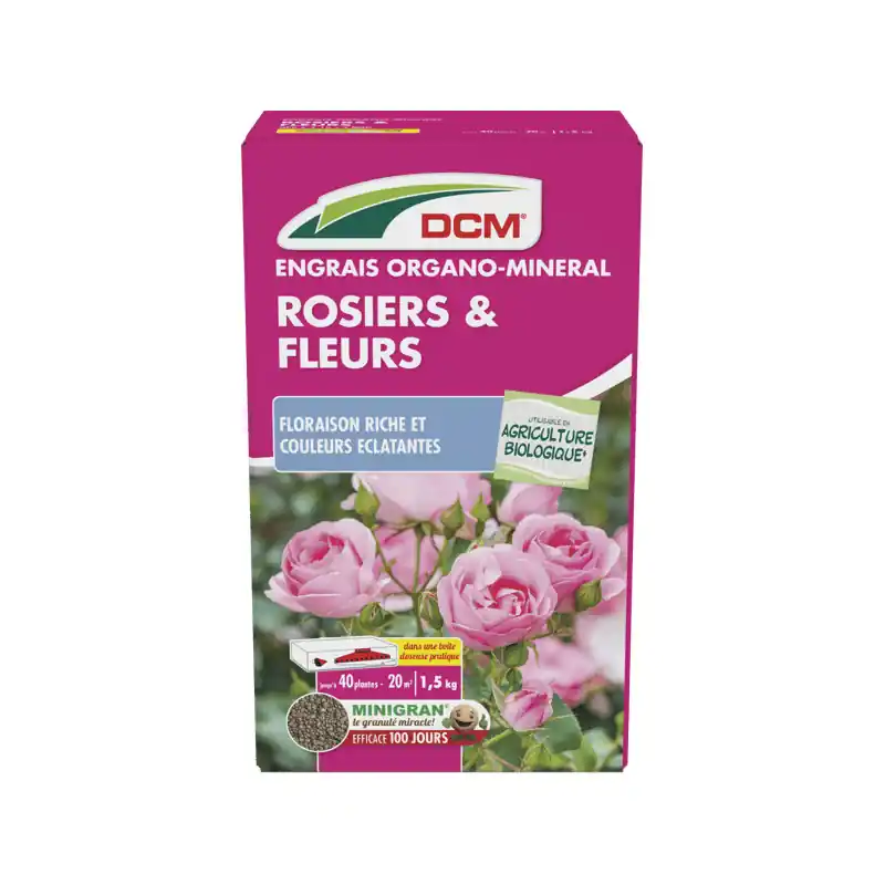 Offre Exclusive Engrais Rosier Pour Une Floraison Éblouissante, granulés – 1,5kg – DCM