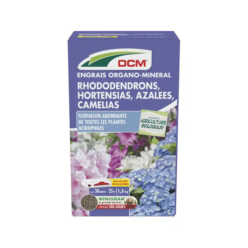 Pas Cher Engrais Hortensias rhododendron caméllias en granulés - 1,5 kg - DCM