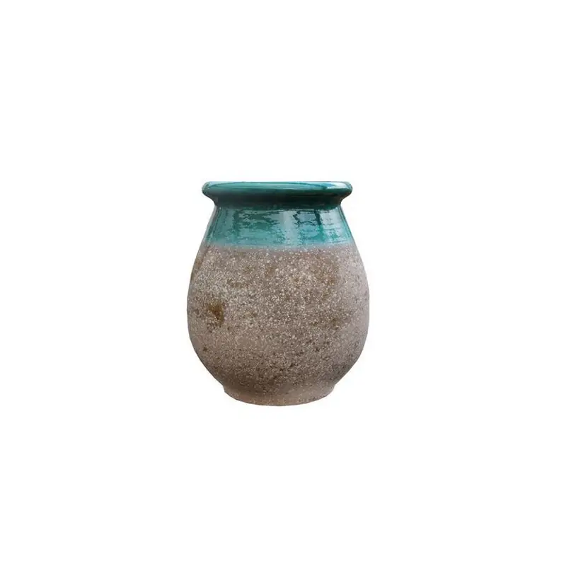 Soldes Jarre provencale 35cm col verni vert Goicoechea, pays basque