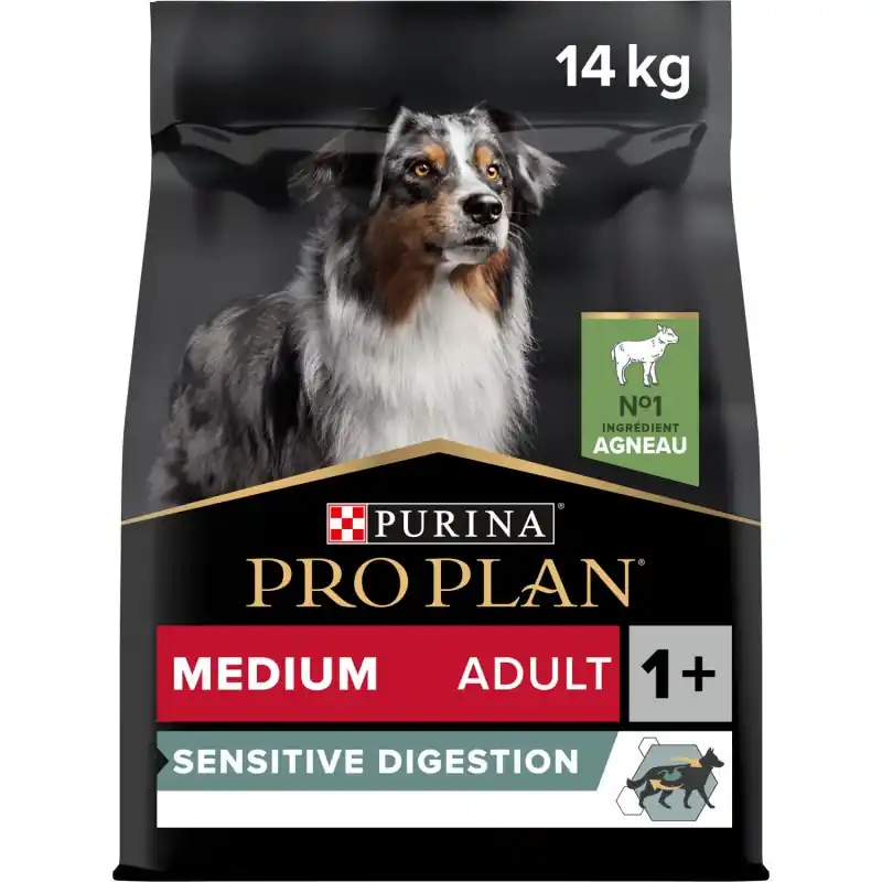 CROQUETTES CHIEN PRO PLAN MEDIUM ADULT SENSITIVE DIGESTION RICHE EN AGNEAU 14 KG Dernière Chance