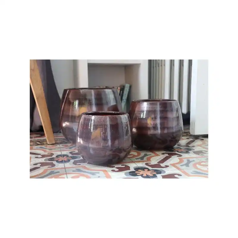 Expédié Aujourd&rsquo;hui Pot cancale chataigne d17 h17, poterie d‘albi en terre-cuite