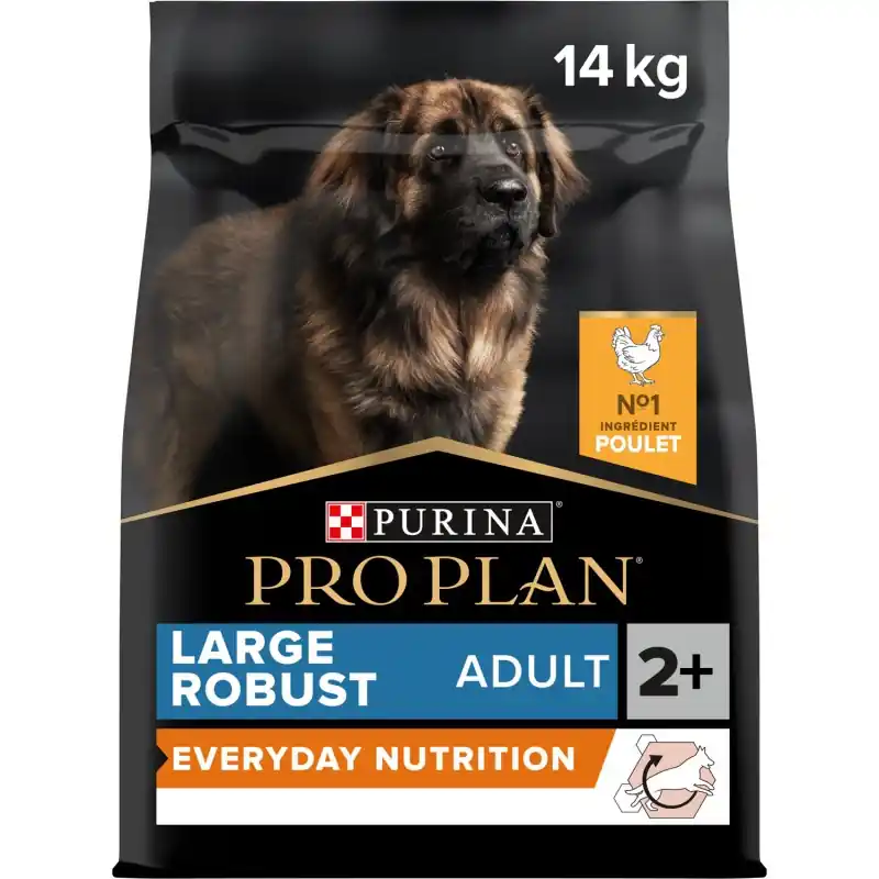 Prix Choc CROQUETTES CHIEN PRO PLAN LARGE ADULT ROBUST AVEC OPTIBALANCE RICHE EN POULET 14 KG