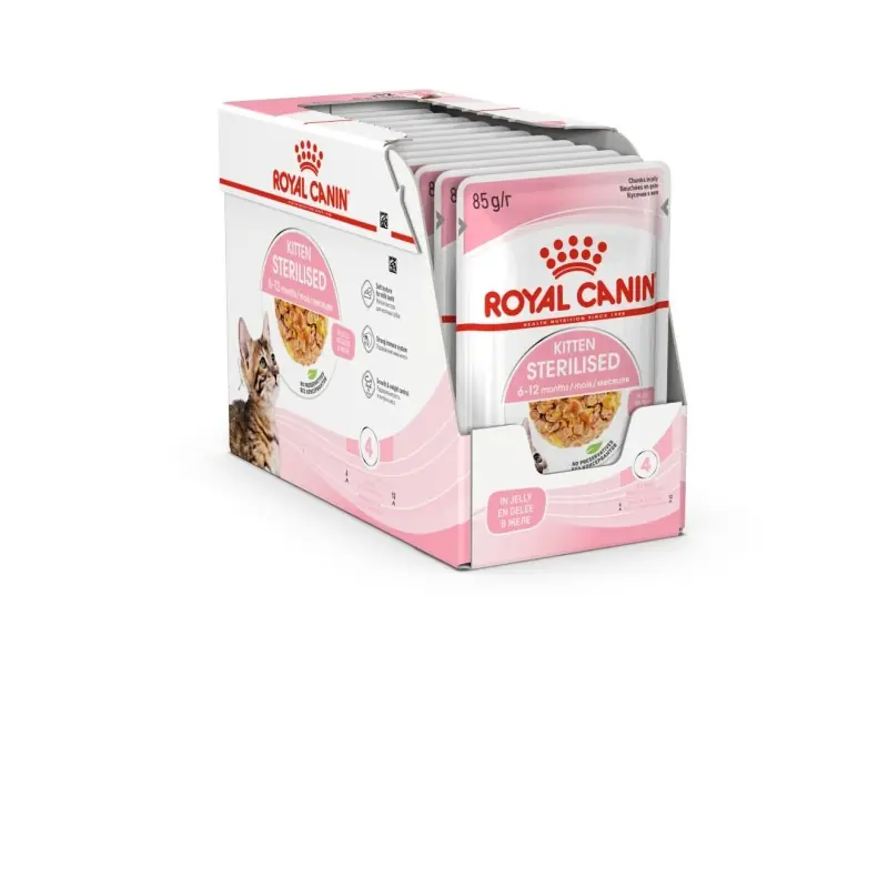 ALIMENT HUMIDE CHAT KITTEN STERILISED GELÉE 12X85G ROYAL CANIN Nouveauté
