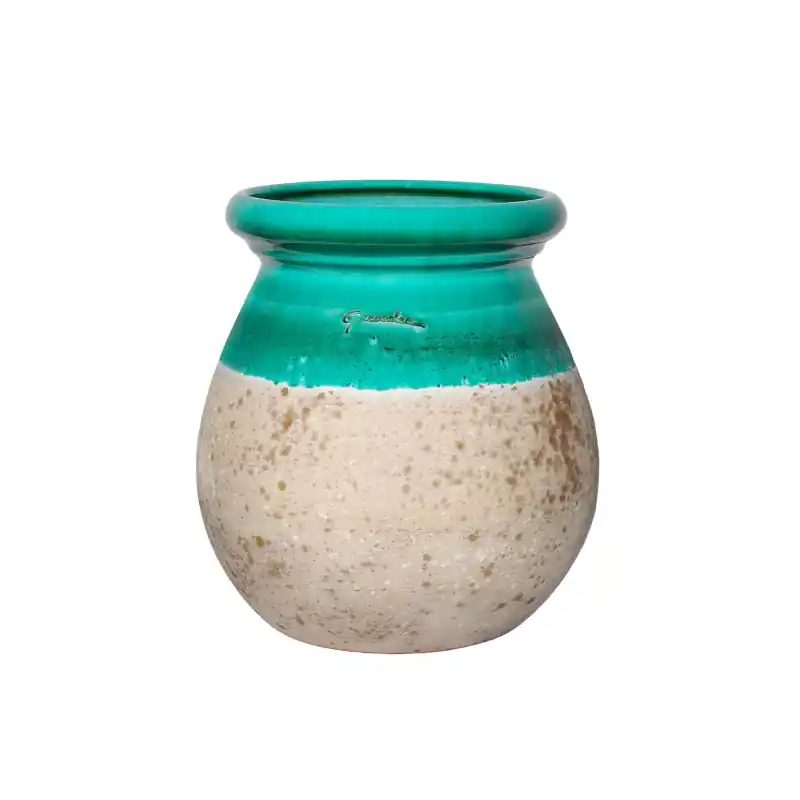 Jarre provencale 60cm emaillee col verni vert Goicoechea, pays basque Offre Exclusive