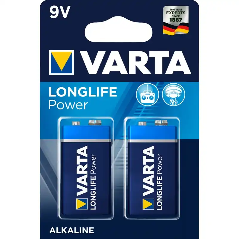 Solde PILES X2 LONGLIFE POWER 9V 6LR61- VARTA
