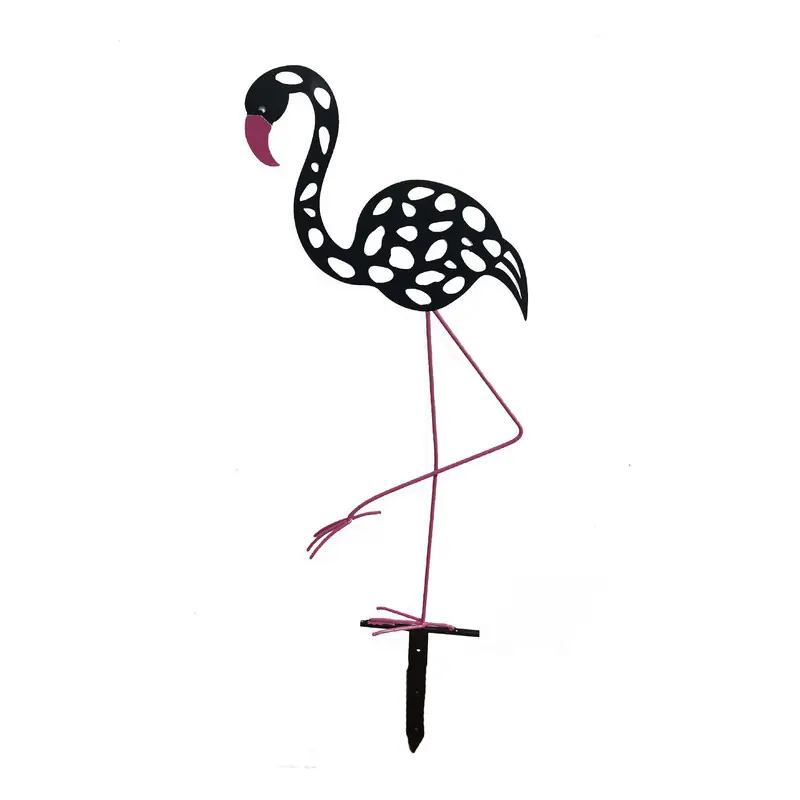Paiement Sécurisé Flamant rose metal 27x5xh87