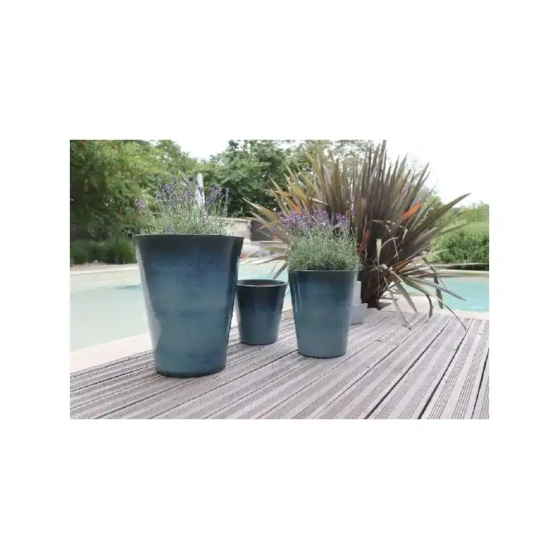 Remise Pot sydney blue wave d25 h29, poterie française d‘albi