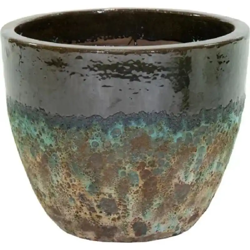Pot antique 2 tons marron/vert d38 h30 Meilleure Vente
