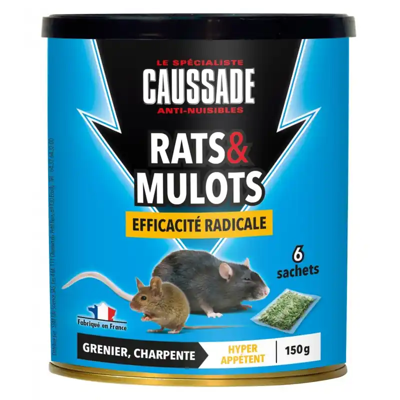 Solde MULOTS RATS CEREALES 6X25G SOIT 150G – CAUSSADE