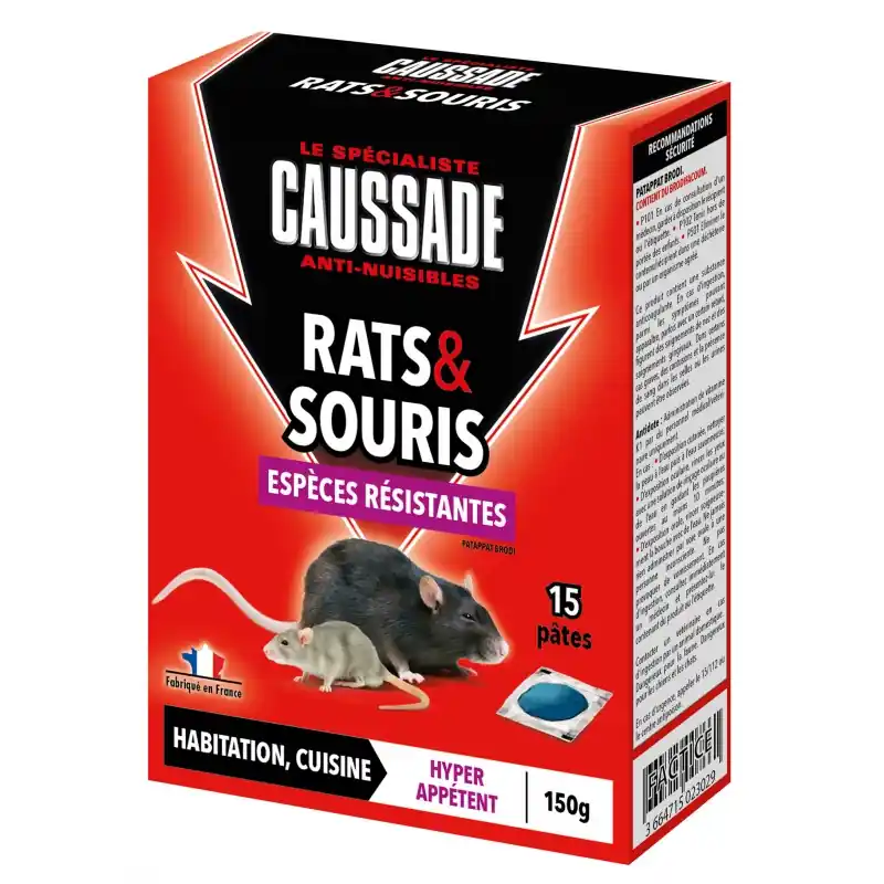 Acheter Direct RATS SOURIS PATE 15X10G SOIT 150G – CAUSSADE