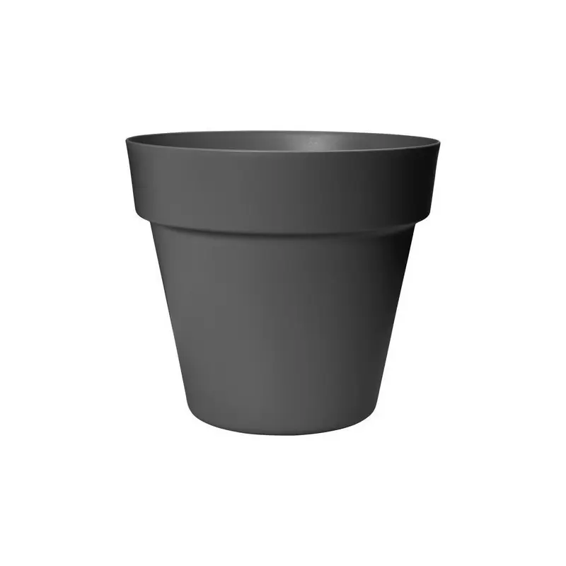 Promotion Pot Paris Florus 20cm Anthracite - Élégant Pot en Plastique pour Fleurs et Plantes d‘Intérieur