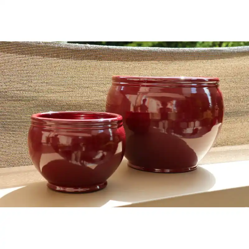 Bouton de rose cerise d19 h16, poterie d‘albi artisanale Remise