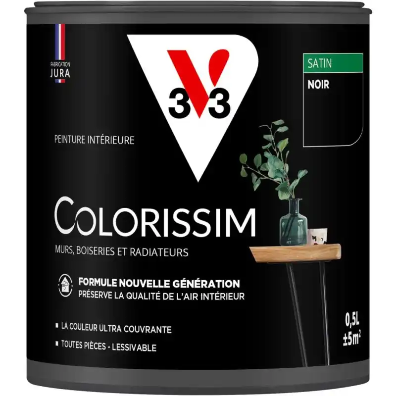 Quantité Limitée PEINTURE COLORISSIM SATIN NOIR 500ML