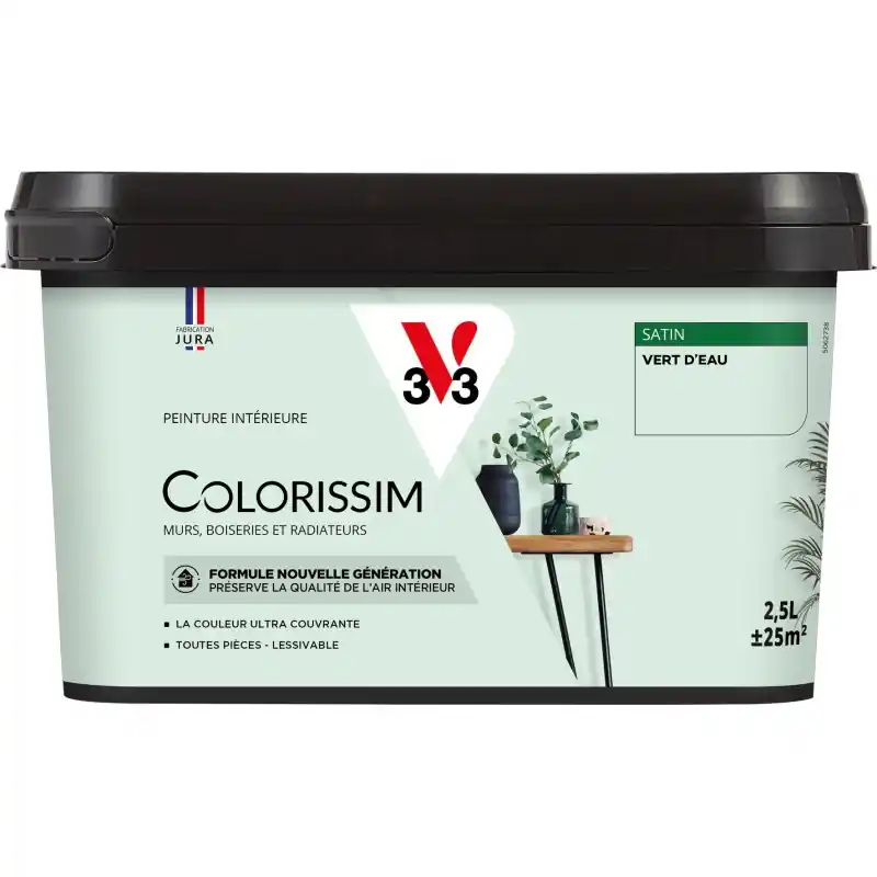 PEINTURE COLORISSIM SATIN VERT D‘EAU 1L Commande En Gros