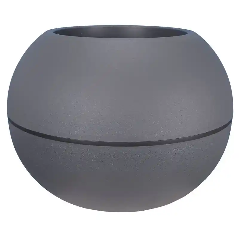 Top Vente Pot granit Boule D50 Gris Riviera, en plastique - Élégance pour vos plantes