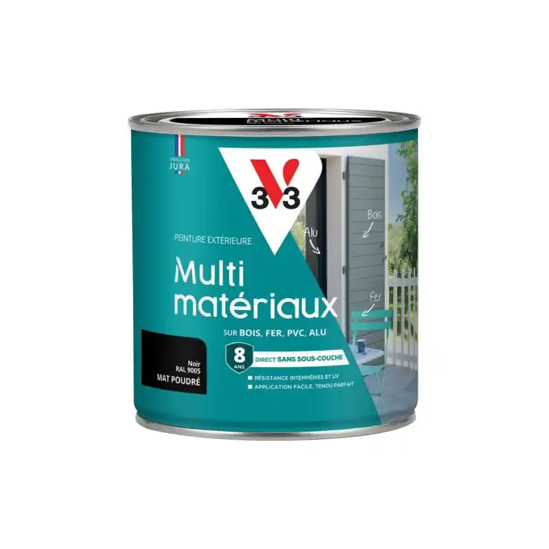 Réduction PEINTURE MULTI-MATERIAUX DIRECT PROTECT NOIR POUDRÉ 0.5L – V33