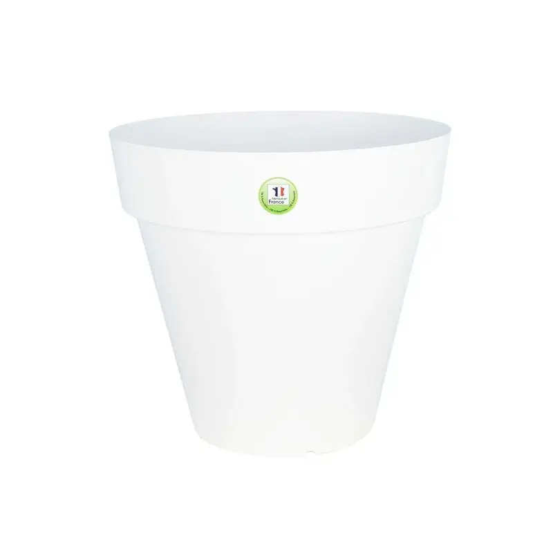 Top Vente Pot de Fleurs Rond Soleilla 70 cm Blanc - Élégance Riviera pour Jardin et Intérieur