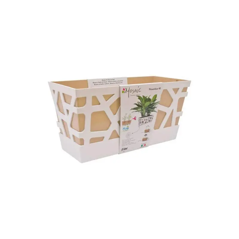 POT MOSAIC rectangle 40X17X20 CM sable Prix Promo