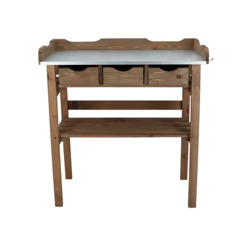 Satisfait Ou Remboursé Table à Rempoter avec Tiroirs Marron - Pratique et Élégante pour Votre Jardin