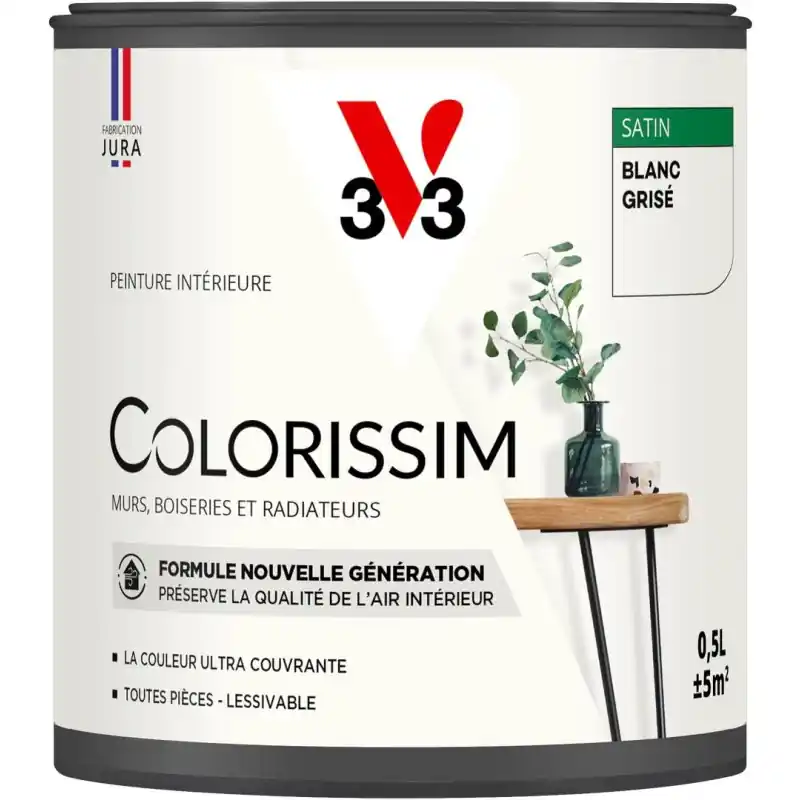 PEINTURE COLORISSIM BLANC GRISE 500 ML Vente Directe