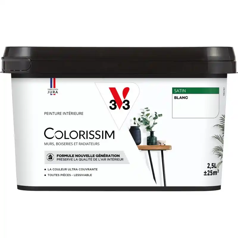 PEINTURE COLORISSIM SATIN BLANC 2.5L Nouvel Arrivage