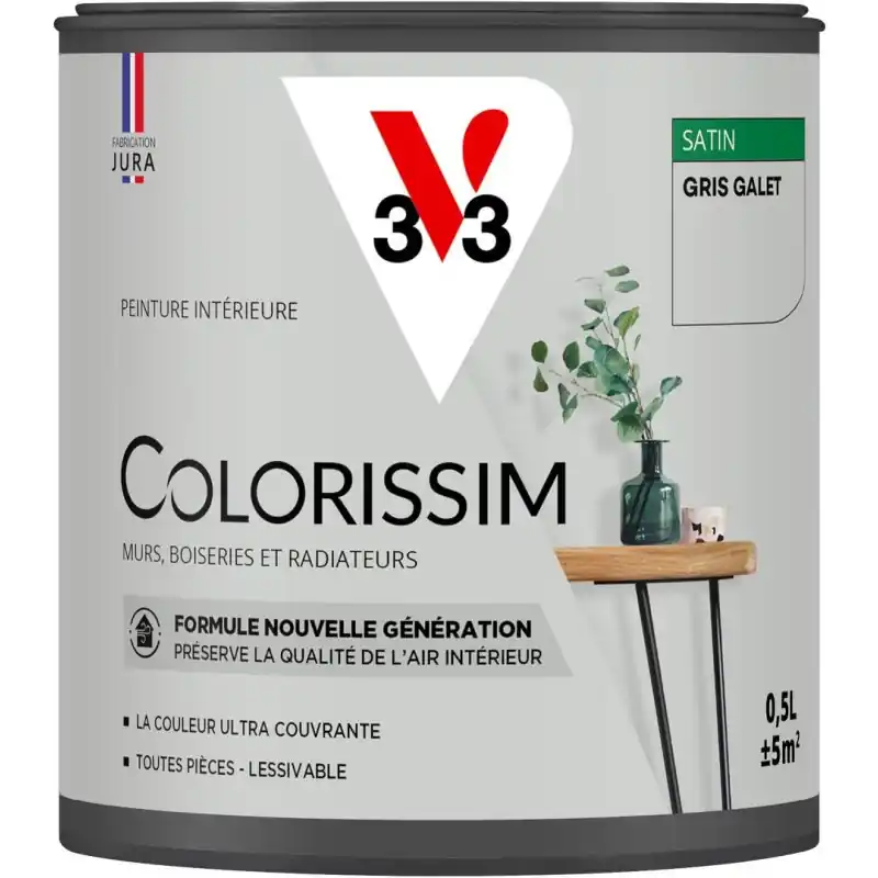 Offre Limitée PEINTURE COLORISSIM SATIN GRIS GALET 500ML