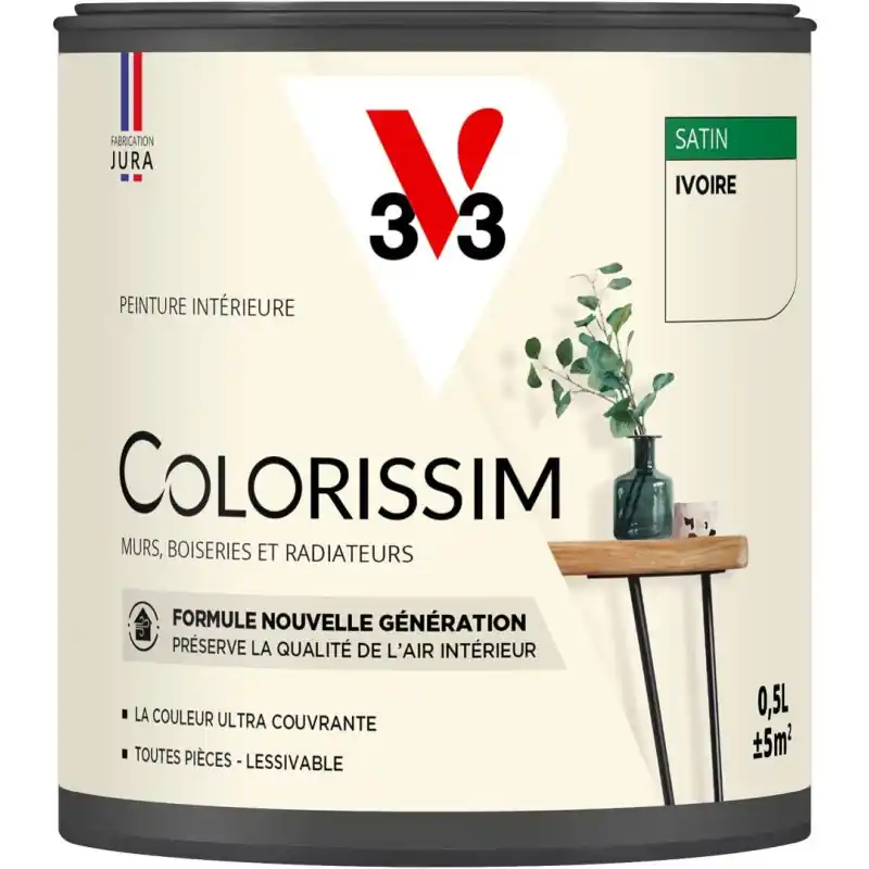 Commander Maintenant PEINTURE COLORISSIM SATIN IVOIRE 500ML
