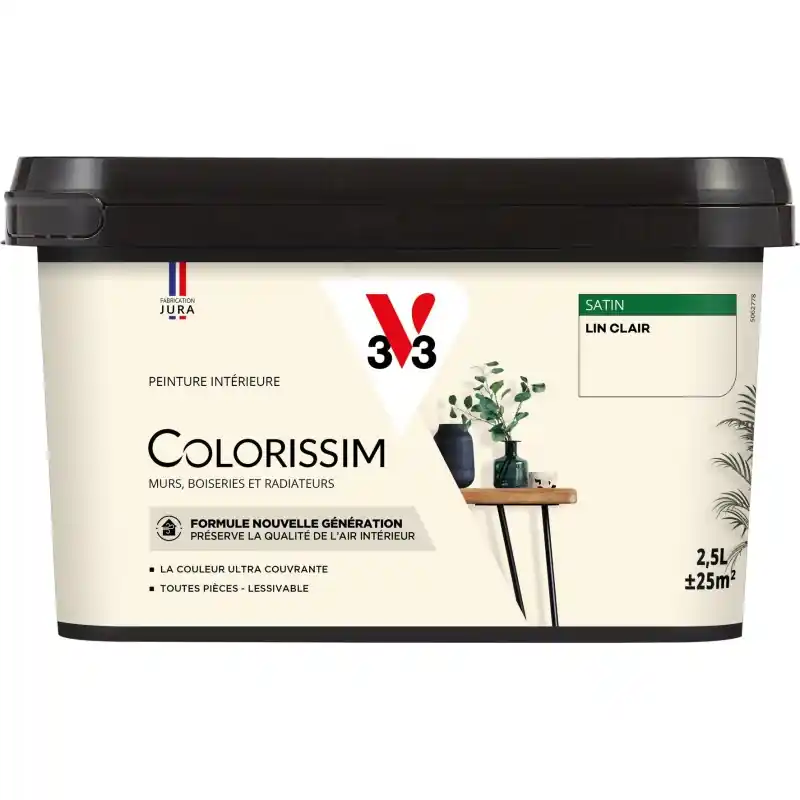Offre Exclusive PEINTURE COLORISSIM SATIN LIN CLAIR 2.5L
