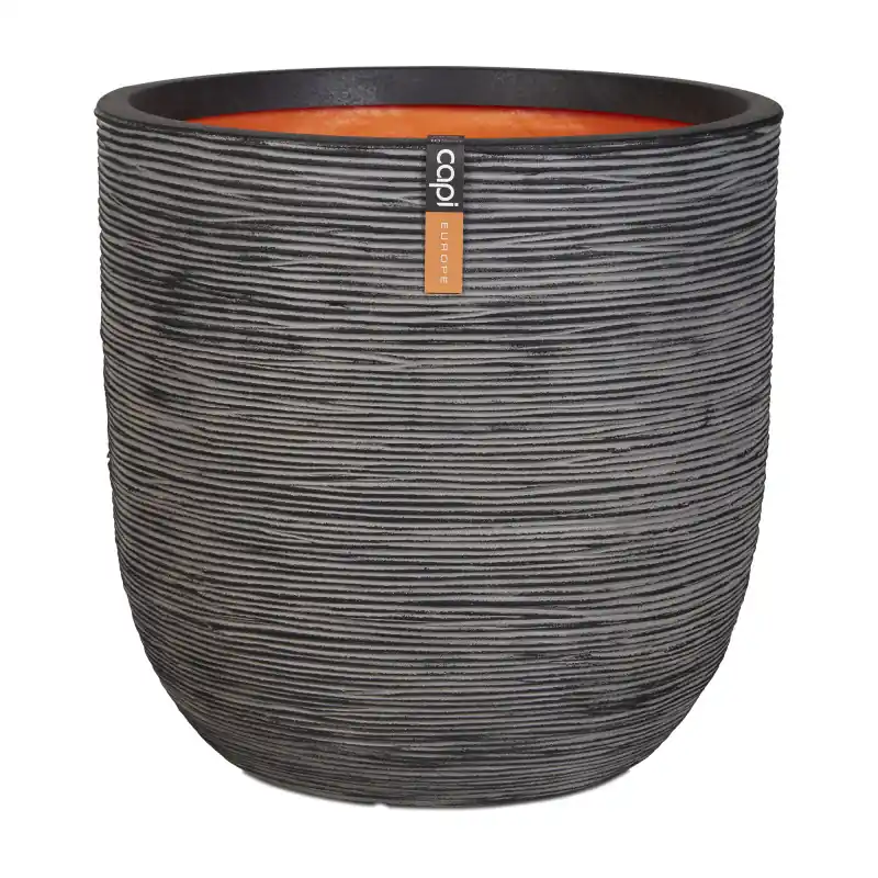 Retour Gratuit Pot Œuf Strié Anthracite 54x52 cm - Élégance et Design pour Votre Décoration - de Capi