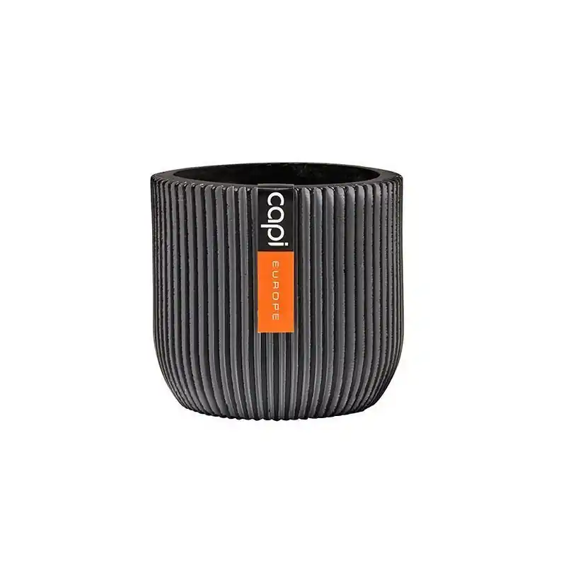 Pot Boule Groove Noir 10x9 - Élégance et Style pour vos Plantes - de Capi Vente Flash