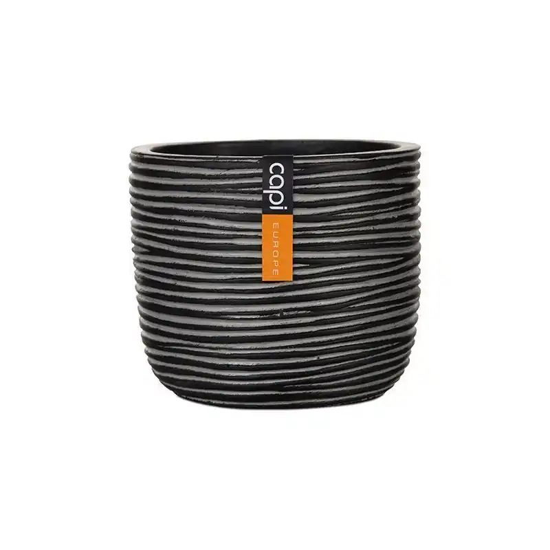 Pot Oeuf Strié II Noir 10×8,5 cm – Élégance et Style pour vos Plantes – de Capi Petit Prix