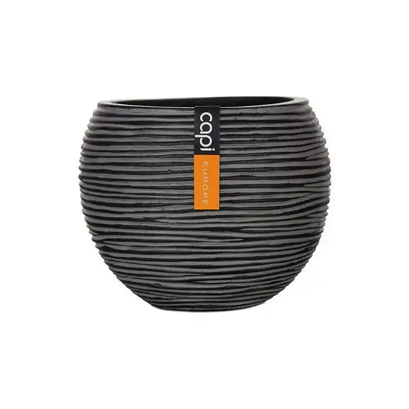 Prix Promo Vase Boule Noir 21,5×18 cm – Élégance et Style pour Votre Décor Intérieur – de Capi
