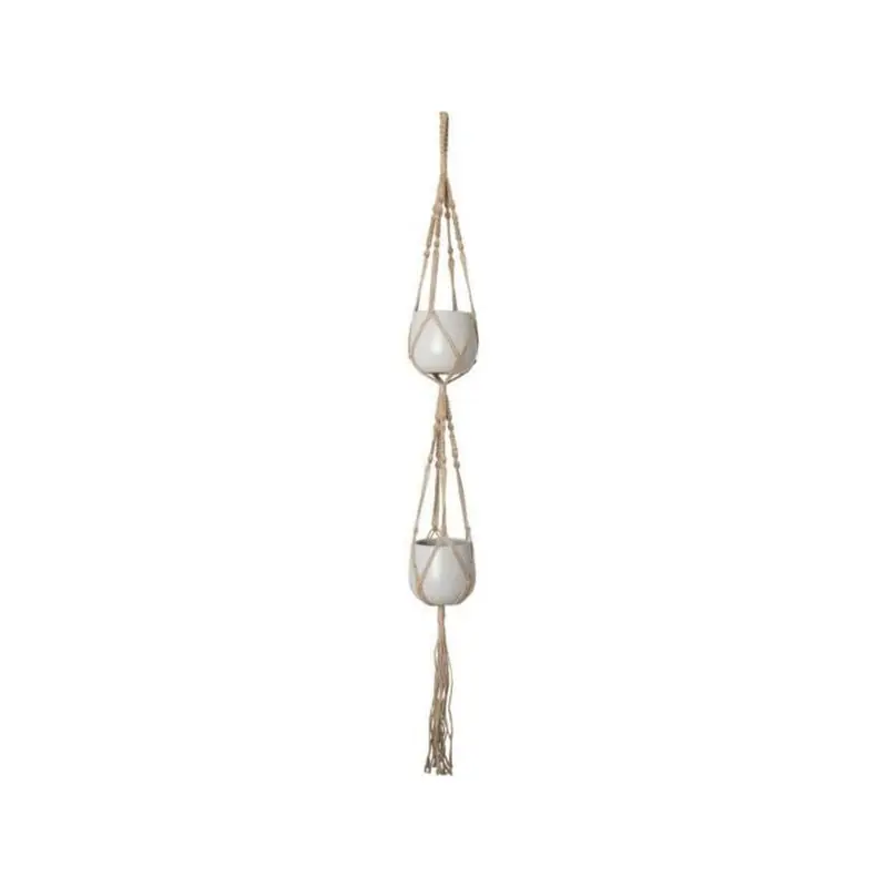 Jusqu&rsquo;à Épuisement Des Stocks Macramé Double Nœud Carré Naturel 120 cm – Décoration et Artisanat Écologique
