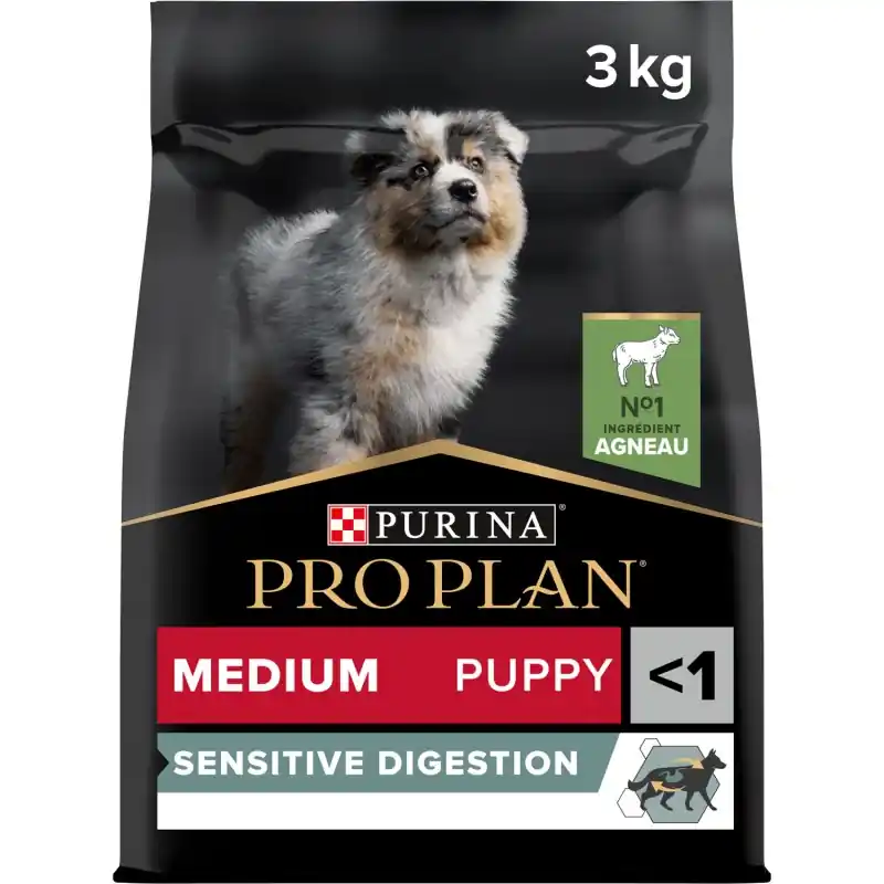 Bon Marché CROQUETTES CHIOT PRO PLAN MEDIUM PUPPY SENSITIVE DIGESTION RICHE EN AGNEAU 3 KG