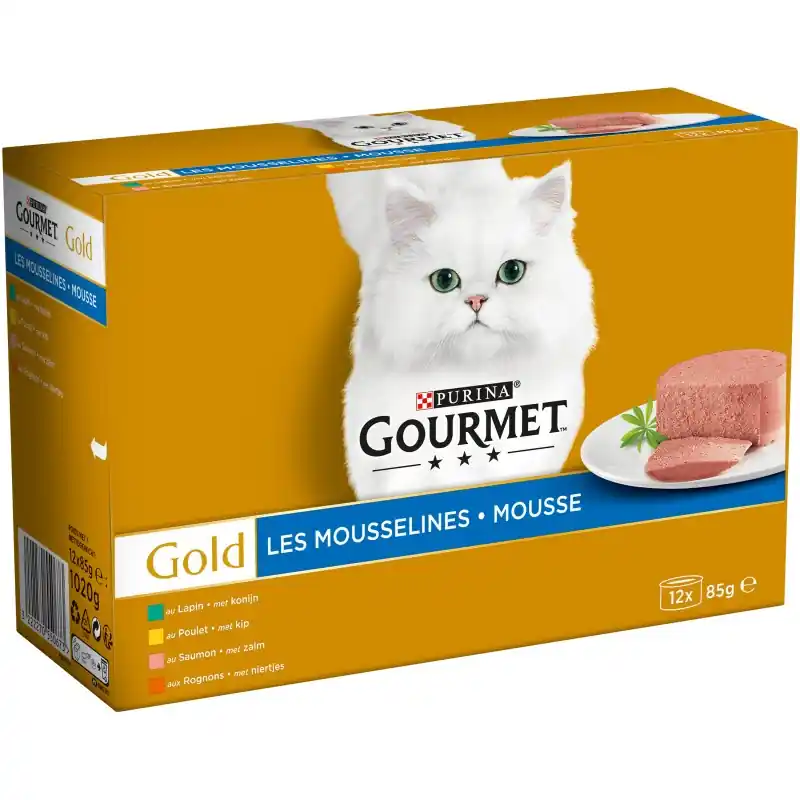 Seulement Aujourd'hui ALIMENT HUMIDE CHAT GOLD LES MOUSSELINES - 12 X 85 G - GOURMET