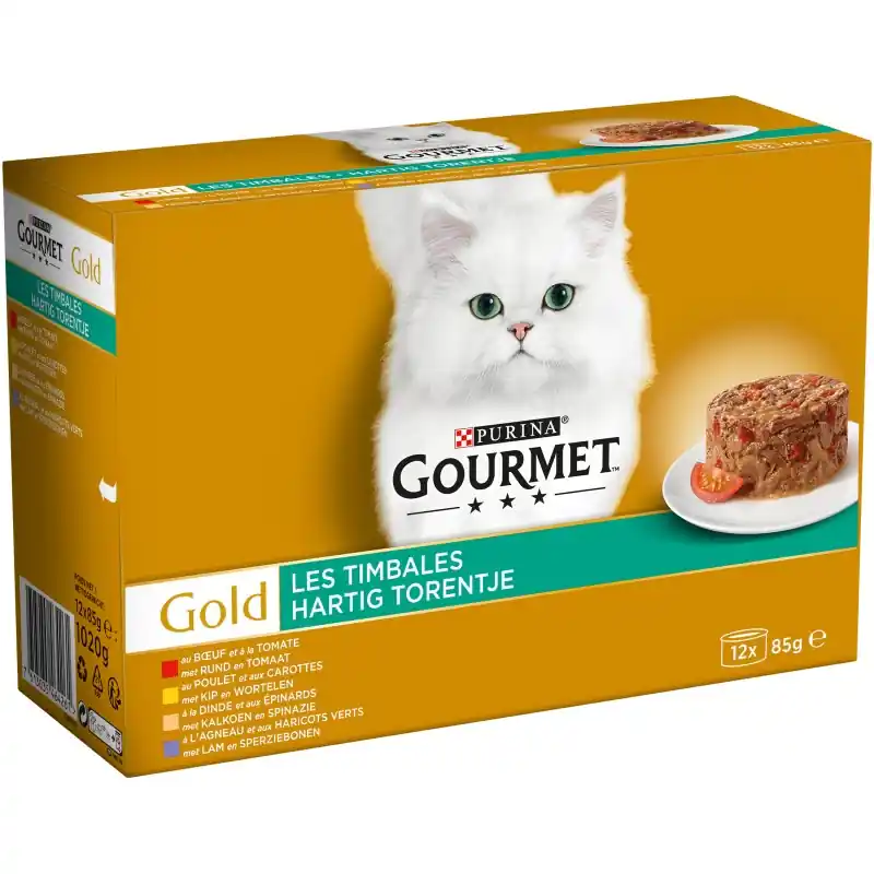 Commande En Gros ALIMENT HUMIDE CHAT GOURMET GOLD LES TIMBALES MULTI VARIÉTÉS AUX LÉGUMES – 12X85G
