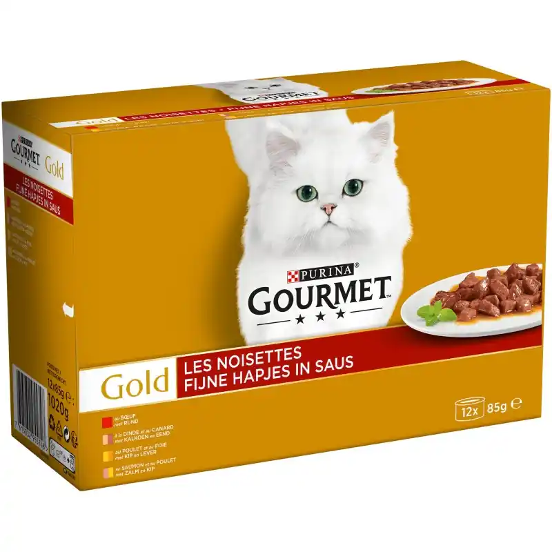 Prix Choc ALIMENT HUMIDE CHAT GOLD LES NOISETTES - 12 X 85 G - GOURMET