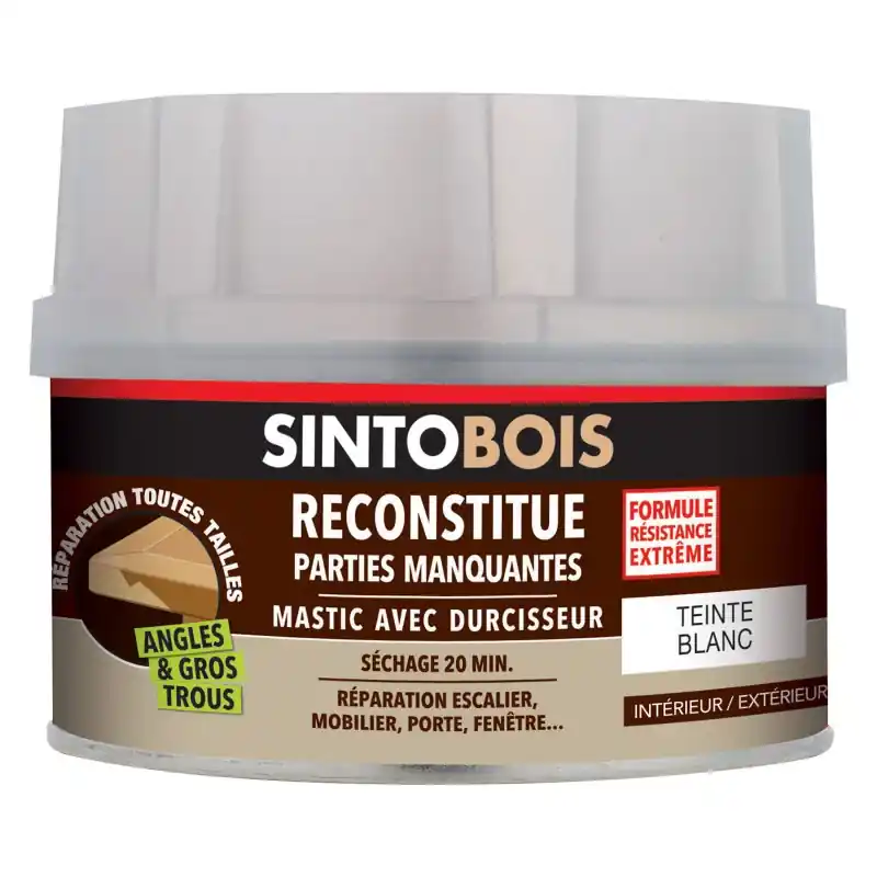 Retour Gratuit MASTIC AVEC DURCISSEUR TEINTE BLANC 190G – SINTOBOIS