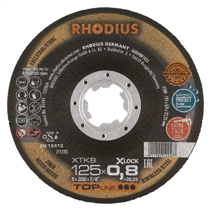 Dernier Modèle DISQUE A TRONCONNER EXTRA-FIN – XTK8 EXACT X-LOCK – 125 x 0.8 MM – RHODIUS