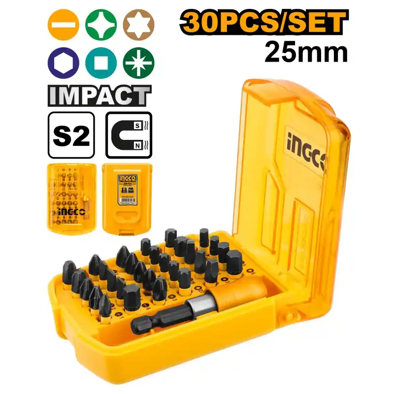 COFFRET 30 PIÈCES EMBOUTS + PORTE EMBOUT – INGCO Offre Exclusive