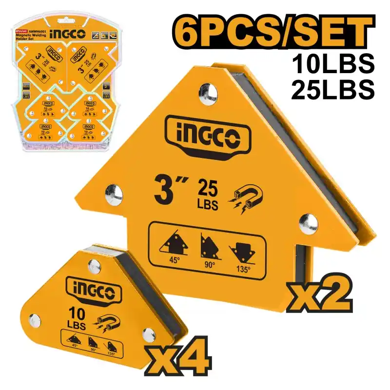 Satisfait Ou Remboursé SET 6 PIÈCES SUPPORTS MAGNÉTIQUES POUR MACHINE À SOUDER – INGCO