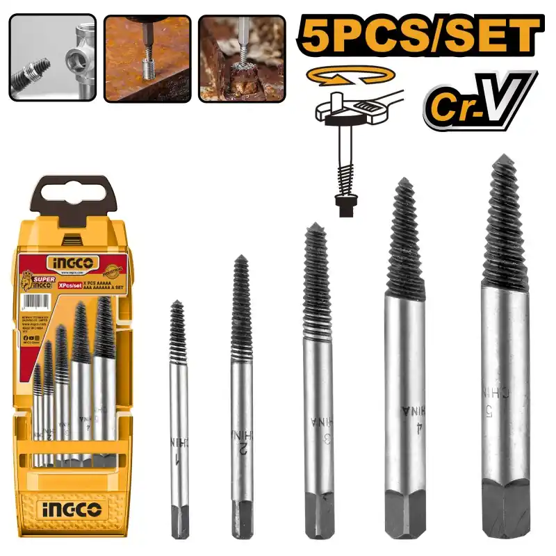 Commander Vite SET EXTRACTEURS DE VIS X5 – INGCO